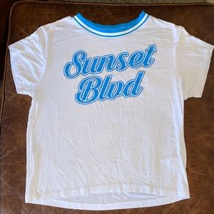 White sunset blvd shirt